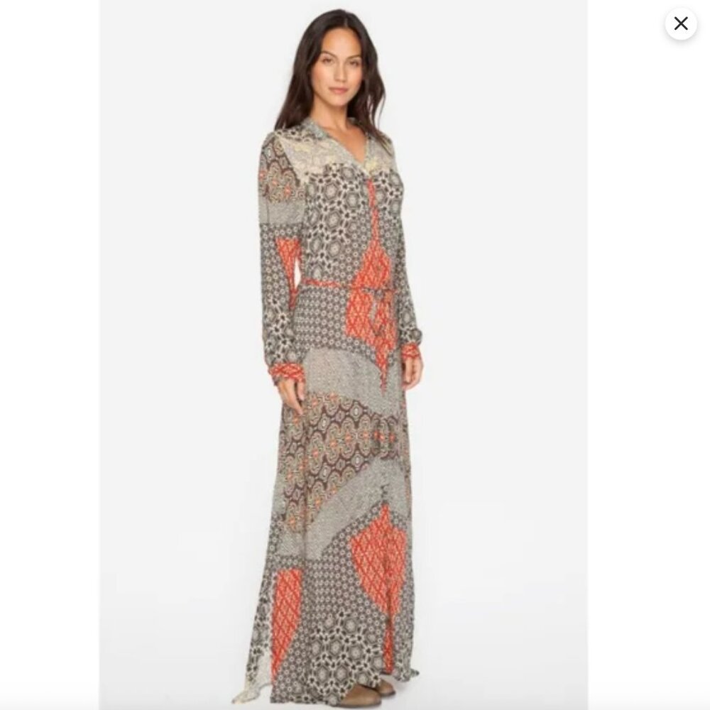 Johnny Was Wish Long Sleeve Maxi Buttondown Dress